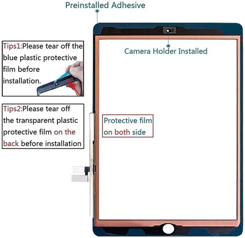 Miniatura 2 de Digitalizador de pantalla táctil para iPad negro 7/8 2019 2020 7ª/8ª generación 10.2 pulgadas, A2197 A2198 A2200 A2270 A2428 A2429 A2430 reemplazo