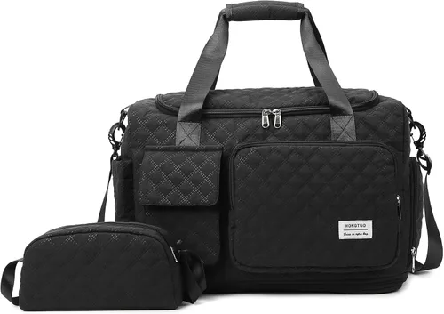 Miniatura 59 de Bolsa de Gimnasio Pequeña para Mujer, Bolsa de Lona de Viaje, Bolsa de Fin de Semana con Compartimento para Zapatos