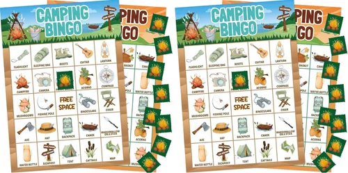 Miniatura 10 de Fancy Land Juego de bingo de camping para niños 24 jugadores al aire libre fiesta campamento actividades de aventura suministro