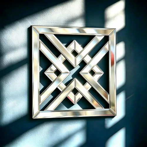 Miniatura 6 de QMDECOR - Espejo cuadrado decorativo para pared con bordes biselados, 12x12 pulgadas, estilo moderno Plata X