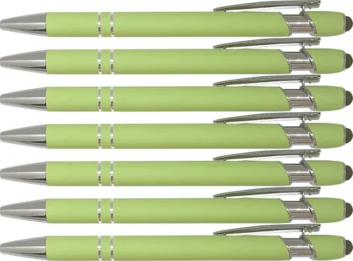 Miniatura 7 de Express Pencils Pastel de goma suave al tacto, colores pastel, bolígrafo con punta de lápiz capacitivo, un elegante bolígrafo de metal premium