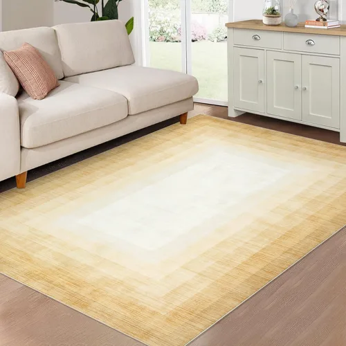 Miniatura 11 de WESTLOOM Alfombra de pasillo de 2 x 6 pies, lavable, moderna, con bordes, antideslizante, resistente a las manchas, borde geométrico, alfombra