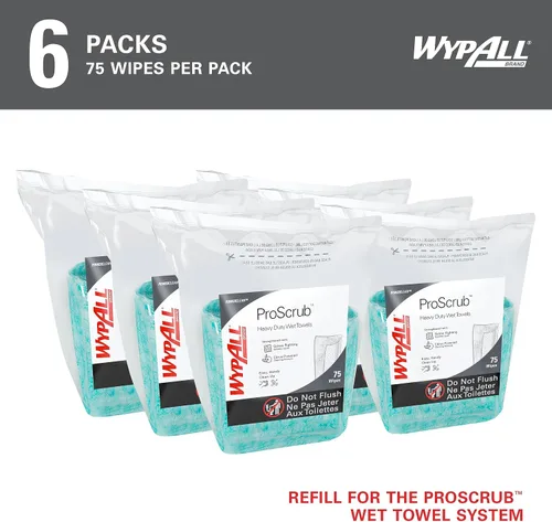 Miniatura 2 de WypAll PowerClean ProScrub Toallas Húmedas de Trabajo Pesado (91371), Limpieza de Doble Acción, Toallitas Grandes de 9.5" x 12" Pulgadas, Cubo