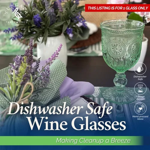 Miniatura 2 de Copa de vino verde para reemplazo/piezas de repuesto de Yungala Green Glassware Este listado es solo para 1 vaso