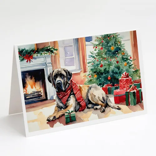 Miniatura 163 de Caroline's Treasures DAC2753GCA7P Paquete de 8 tarjetas de felicitación navideña acogedora de Husky siberiano Tarjetas en blanco con sobres