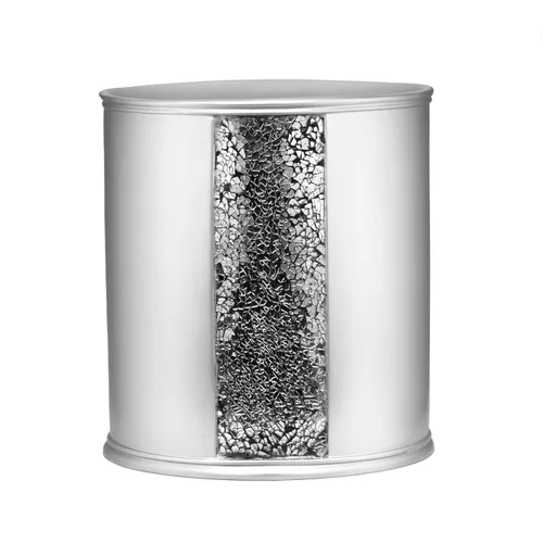Zahari Home Sinatra Cesta de basura decorativa, diseños hermosos, decoración para baño, dormitorio, sala de estar, color plateado Plata