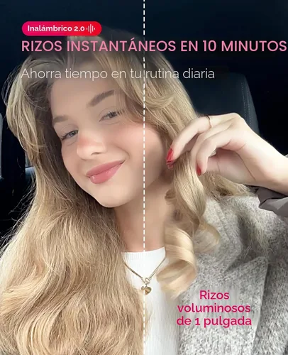 Miniatura 6 de Rizador Inalámbrico Automático TYMO - TYMO CurlGo de 1 Pulgada, Rizador Giratorio de Varilla para Ondas de Playa, Rizadores de Pelo Portátiles
