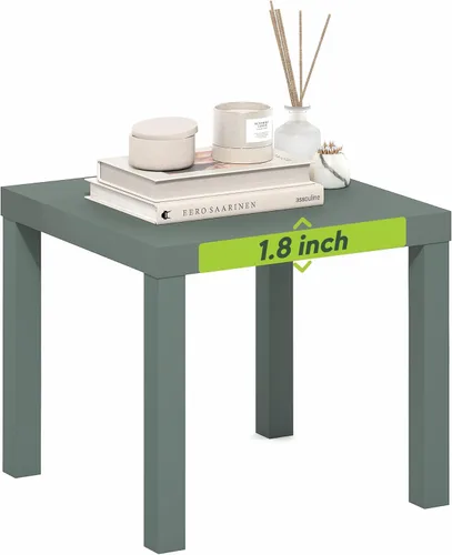 Miniatura 10 de Furinno Classic Homey - Mesa auxiliar cuadrada Parsons (2 unidades), color blanco