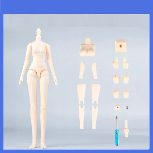 Miniatura 8 de Mini cuerpo de muñeca YMY escala 1/6 de 8.6 pulgadas/9.4 pulgadas, cuerpo femenino YMY22/YMY24 PVC+POM busto de dos tamaños, color de piel Whity