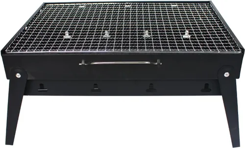 Miniatura 9 de Parrilla portátil de acero inoxidable, parrilla de carbón para el hogar y parrilla plegable al aire libre, perfecta para viajes, cocina al aire
