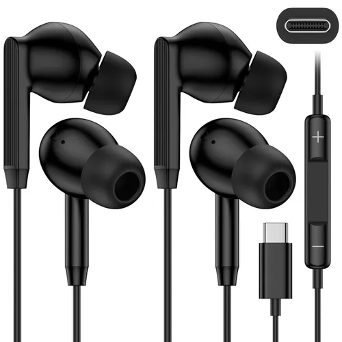 Samsung - Auriculares con cable USB C, auriculares USB C con cable para Apple iPhone 17e 17 Pro Max 17pro Air 16e 16 15 Plus, auriculares con