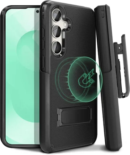 MOTIVE Funda diseñada para Samsung Galaxy S25 Plus con clip para cinturón, compatible con MagSafe Qi2, protección contra caídas de grado militar de