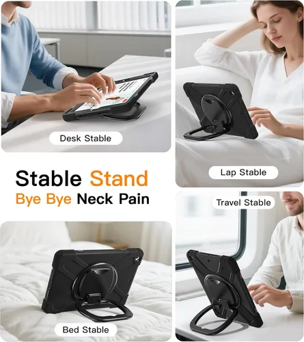 Miniatura 5 de BATYUE Funda para iPad de 9ª, 8ª y 7ª generación (funda resistente para iPad de 10.2 pulgadas 2021/2020/2019) con protector de pantalla, soporte