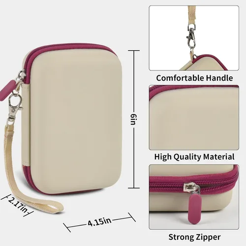 Miniatura 4 de PAIYULE Travel Case Compatible with RG353V/ RG353VS/ R36S Retro Handheld Game Console, Handheld Emulator Storage Holder Organizer, Android Game Beige