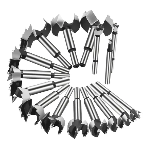 BeHappy Juego de brocas Forstner con vástago hexagonal, 16 piezas de brocas de madera con vástago multicara para carpintería, abridor de barrena,
