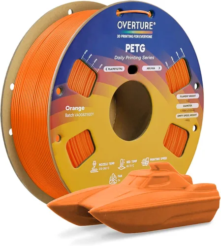 Miniatura 33 de OVERTURE - Filamento PETG de 1/16 de pulgada (1.75 mm) para impresora 3D y FDM, bien enrollado, duradero, carrete de 4.4 libras, dureza firme