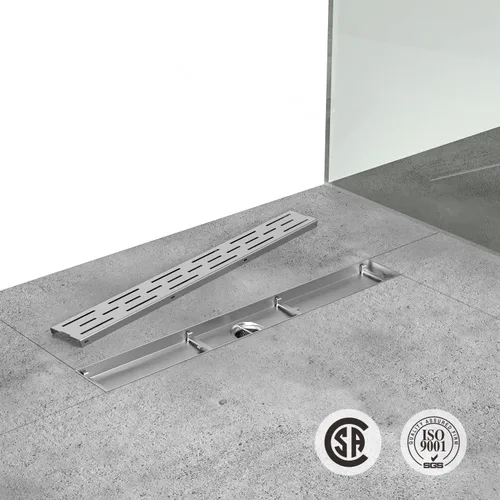 Miniatura 42 de ELLO&ALLO - Drenaje de piso de ducha con brida, rejilla extraíble de patrón cuadrado de 6 pulgadas cuadradas, acero inoxidable SUS 304, color negro