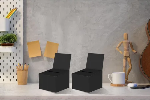 Miniatura 7 de Paquete de 30 cajas de sugerencias para rifas con ranura, cajas de cartón de 6.5 x 4.5 x 4.5 pulgadas con ranura para boletos y cabecera extraíble