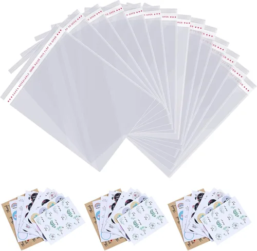 Miniatura 7 de 500 bolsas de celofán resellables transparentes grandes de 13 x 19 pulgadas para productos de embalaje, bolsas de regalo autosellantes, plástico