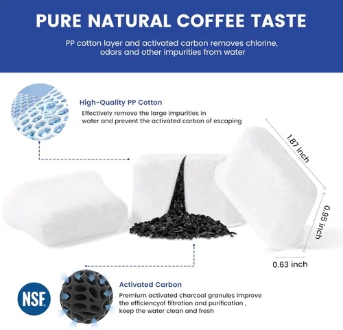 Miniatura 2 de Possiave - Paquete de 12 filtros de café compatibles con Cuisinart, filtro de agua de carbón para Cuisinart, se adapta a todas las máquinas de café