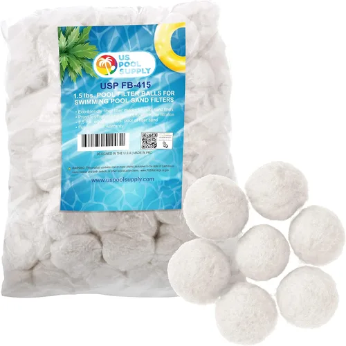 U.S. Pool Supply Bolas de filtro de piscina de 1.5 libras, medios de filtro de fibra ecológicos para filtros de arena de piscina (equivale a 50