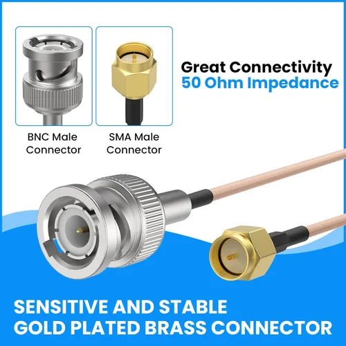 Miniatura 3 de SDTC Tech Cable coaxial SMA macho a BNC macho RG316 de puente de coleta extensor de antena adaptador de conector BNC (20 pulgadas)