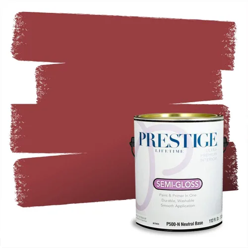 Miniatura 165 de Prestige Paints Pintura exterior e imprimación en uno, 1 galón, plano, coincidencia comparable de Valspar* Amber Rose*