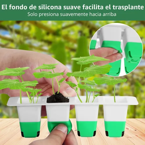 Miniatura 2 de Sondiko Bandeja de inicio de semillas con celdas de silicona suave, 80 celdas de bandejas de plántulas, kit de inicio de semillas, paquete de 4