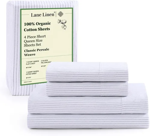 Miniatura 29 de LANE LINEN Sábanas 100% algodón orgánico para cama tamaño King, sábanas de percal suave, transpirables, de lujo, estilo hotelero, lavables a 09