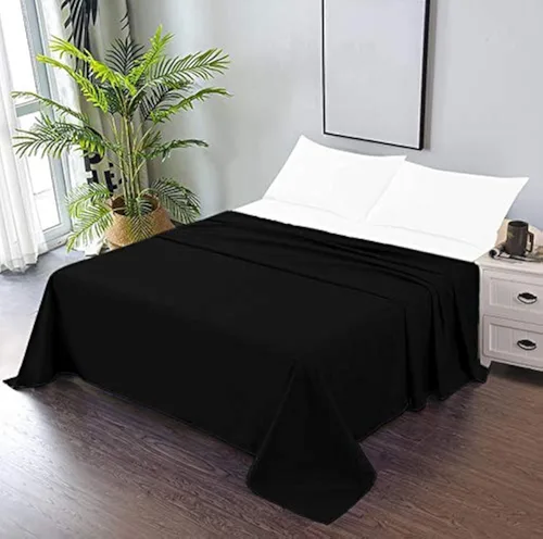 Miniatura 12 de Kamas - Sábana encimera de gran tamaño, 100% algodón egipcio, tejido satinado de 1000 hilos para una sensación suave y sedosa, se ajusta Negro