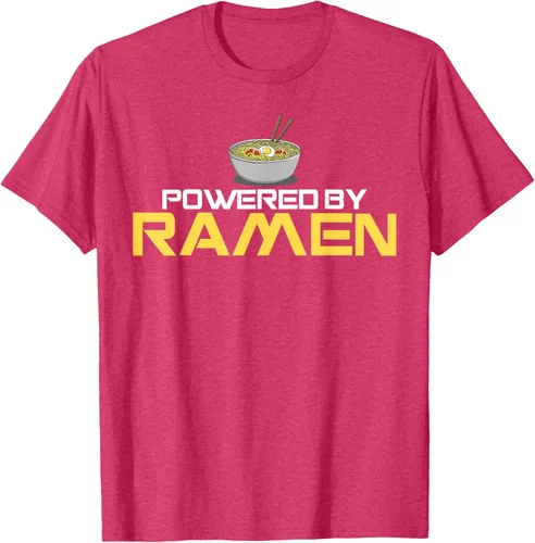 Miniatura 22 de Camiseta de fideos de anime japoneses Powered By Ramen, Negro, S