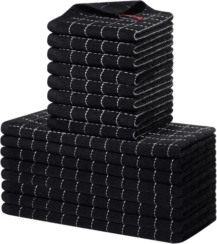 Miniatura 56 de Homaxy Juego de 8 toallas de cocina y paños de cocina, 12 x 12 y 13 x 28 pulgadas, juego de 8 toallas de cocina de rizo de algodón a granel, diseño