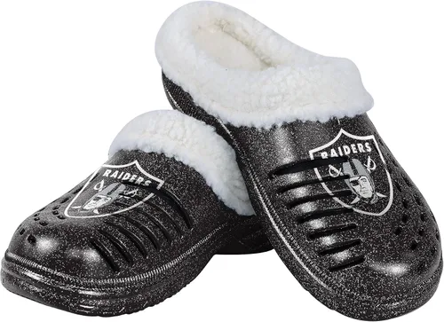 Miniatura 25 de FOCO - Zuecos con logotipo del equipo de la NFL para mujer, forro de sherpa y brillo