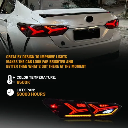 Miniatura 5 de Nuevas luces traseras para Toyota Camry Luz trasera 2018-2023 SE LE XSE XLE TRD Ensamblaje de luces traseras 8ª generación Accesorios Estilo Lambor