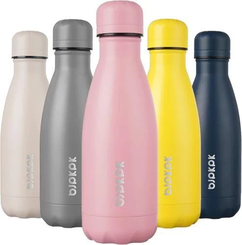 Miniatura 121 de BJPKPK Botellas de agua de acero inoxidable con aislamiento de 17 onzas, mantiene el frío y el calor, brillante oro rosa Oro rosa brillante