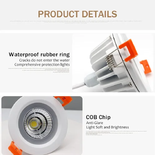 Miniatura 3 de LS-PRO Lámpara de techo empotrable LED de 3.5 pulgadas, 5 W, panel de aluminio delgado, lámpara de ducha resistente al óxido, IP65, impermeable