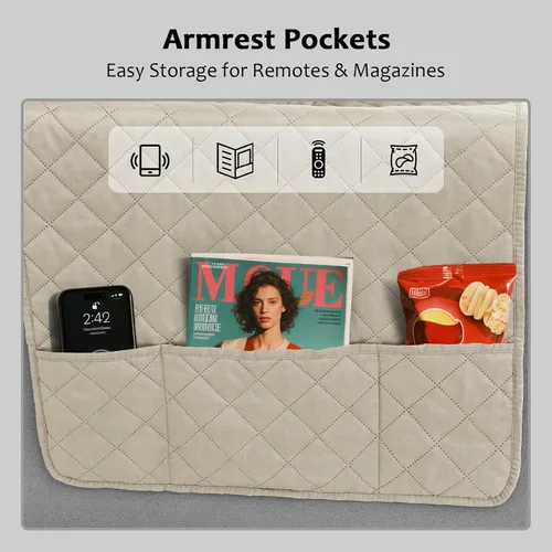 Miniatura 7 de Fundas para Sofá Seccional Impermeables 6 Piezas Funda para Sofá en Forma de L Lavable Antideslizante Fundas Protectoras para Sofá Seccional Suaves