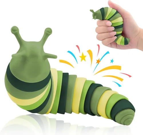 Cevioce Babosa sensorial, mini babosa para adultos y niños, juguete sensorial para autismo, a partir de 3 años, relleno de Pascua (verde)