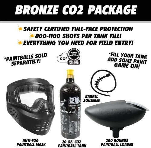 Miniatura 2 de Maddog Tippmann Cronus Tactical Paintball Gun Marker and Bronze Accessory Starter Package Comes with Marker, Anti-Fog Mask, Hopper, Harness, Pods