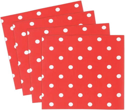 Miniatura 3 de Servilletas de papel desechables con lunares rojos, 60