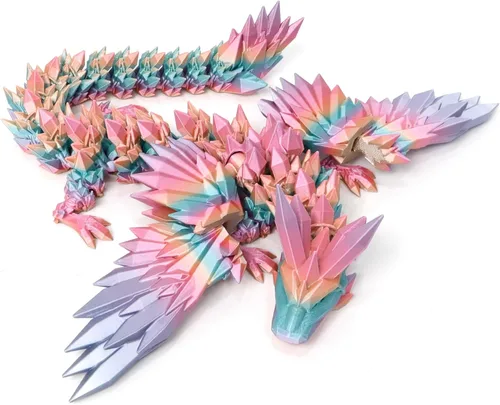 Dragón Impreso en 3D - Dragón Volador de 18 Pulgadas con Alas, Juguete Fidget de Cristal Articulado XL con Alas, Decoración del Hogar, Regalo de