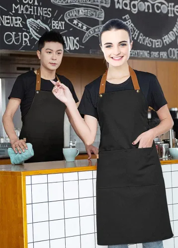 Miniatura 3 de Delantal de cocina con bolsillos, correa ajustable para el cuello para mujeres y hombres, delantal resistente al agua para chef artista camarero