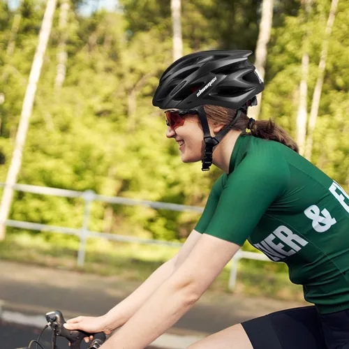 Miniatura 6 de Casco de bicicleta para hombre y mujer, casco de bicicleta Shinmax con luz trasera y visera desmontable Negro