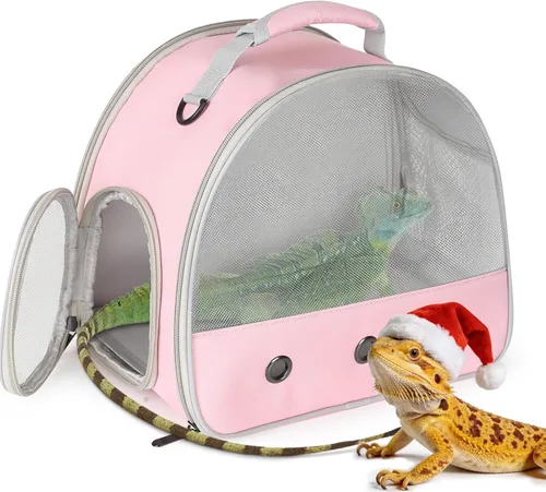 Miniatura 10 de Portador de viaje para dragón barbudo, jaula para lagartos, bolsa para animales pequeños para erizos, ratas, loros, pájaros, conejillos de indias