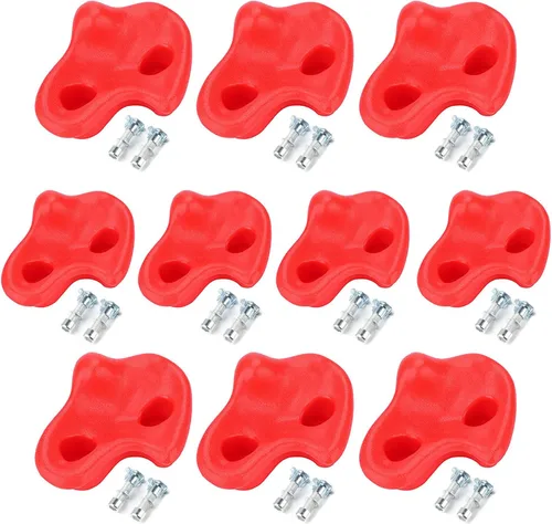 Miniatura 10 de Alvinlite Paquete de 10 soportes para escalada en roca para niños y adultos, agarres de pared de roca para interiores y exteriores, construye pared