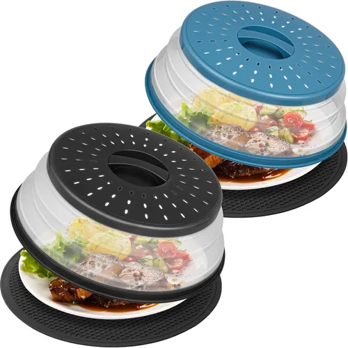 Miniatura 9 de Cubierta contra salpicaduras de microondas para alimentos, protector contra salpicaduras de cocina Micowave, tapa a prueba de platos, apta