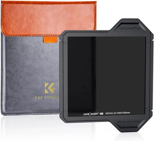 K&F CONCEPT Filtro de lente ND cuadrado ND64 (6 paradas) de 3.937 x 3.937 in, filtro de densidad neutra de 36 capas para lente de cámara