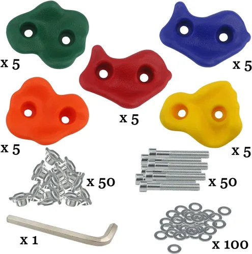 Miniatura 3 de Ogrmar Juego de 25 soportes de escalada en roca con tornillos de montaje y accesorios para bricolaje para niños