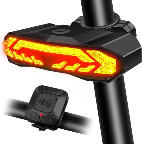 USUPERINK Turn Signals for Ebike, Bike Turn Signals, Bike Blinkers Front and Back, Bike Tail Light USB Rechargeable with Horn, IP65 Waterproof