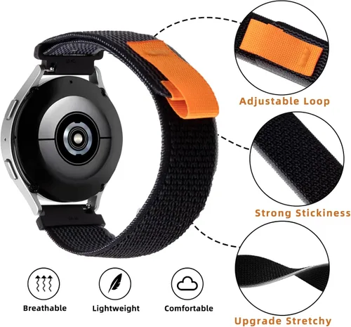 Miniatura 4 de Paquete de 4 correas de nailon tejidas Alpine Loop compatibles con Samsung Galaxy Watch 7, 6, 5, 4, 1.732 in, 1.575 in, Watch 5 Pro de 1.772